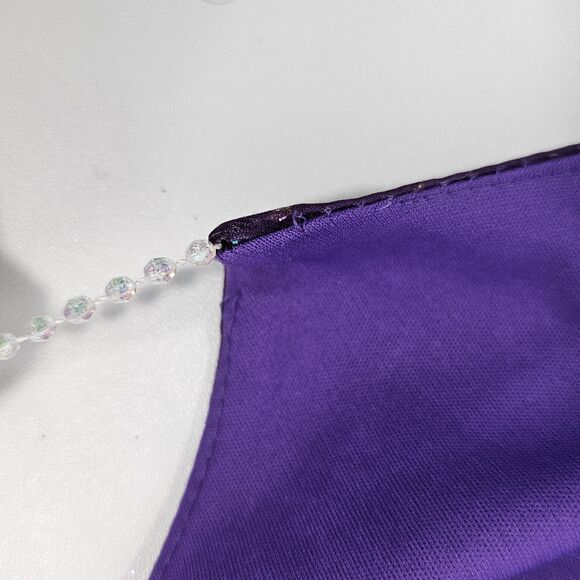Y2K Purple Ombre Handkerchief Hem Slip Dress Sz M Beaded Straps IN San Francisco - Picture 7 of 10